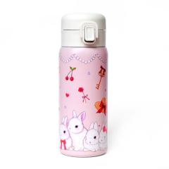 TAK001 ワンプッシュボトル350ml うさぎと赤いバレエシューズ