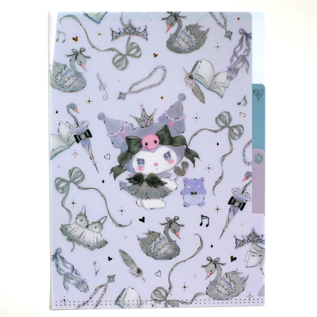 CF84068　クリアファイルA5　3ポケット　ブラックスワン