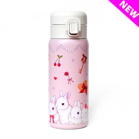 TAK001　ワンプッシュボトル350ml　うさぎと赤いバレエシューズ