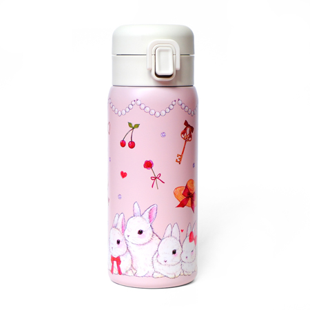 TAK001　ワンプッシュボトル350ml　うさぎと赤いバレエシューズ