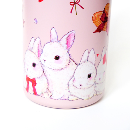 TAK001　ワンプッシュボトル350ml　うさぎと赤いバレエシューズ