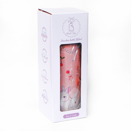 TAK001　ワンプッシュボトル350ml　うさぎと赤いバレエシューズ