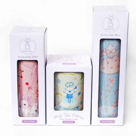 TAK001　ワンプッシュボトル350ml　うさぎと赤いバレエシューズ